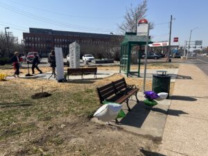 Photo of updated bus stop at 13th and Gravois
